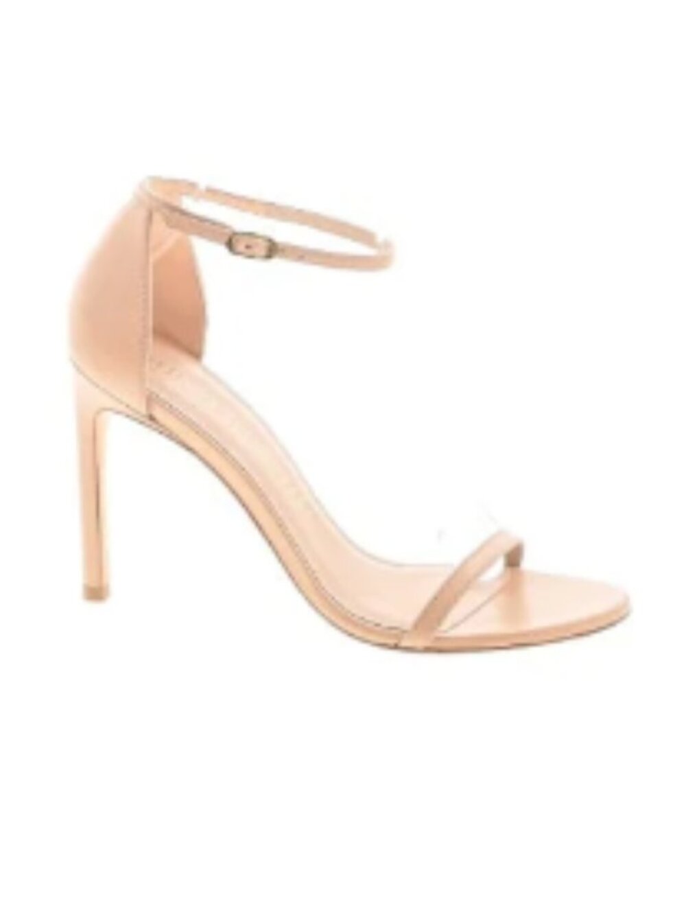 NIB - Stuart Weitzman NudistSong Nude Ankle Strap Sandal Heel Smooth Leather 7.5